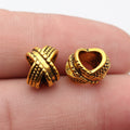 Crossed Band Large Hole Beads in Two Finishes for Jewelry Making view 3