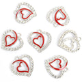 Crystal Double Heart Charms in Six Colors and Two Metal Tones view 6