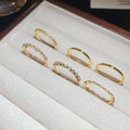 Zircon Geometric Stacking Ring Set Six Pieces 2 Colors view 6