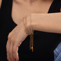 Zircon Tennis Bracelets Gold Steel Lobster Clasp Extension Chain view 3