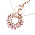 Crystal Sunflower Keychains in Yellow Pink and Braided Loop Options view 5