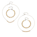 Two-Tone Flower And Round Bead Necklace Bracelet Set view 5