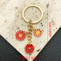 Five Colorful Daisy Flower Metal Keychain Design Set view 9