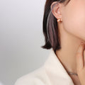 Faceted Geometric Rhombus Stud Earrings Gold Steel view 4