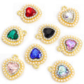 Faceted Crystal Heart Halo Charm Collection for Jewelry Making view 3