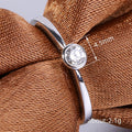 Bezel-Set Round Clear Solitaire Ultra-Slim Ring Silver Tone view 4
