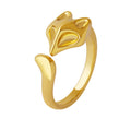 Gold Copper Fox Head Open Adjustable Ring US Size 6 view 5