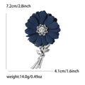 Fabric Daisy Bouquet Brooch with Crystal Center and Metal Stems view 7