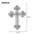 Silver Tone Cross Metal Brooch Pin for Jackets and Lapels view 2