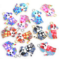 Floral Print Dog Charms in Six Patterns and Two Metal Tones view 5