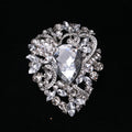 Assorted Clear Crystal Floral And Leaf Brooch Collection view 8