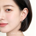 Gold Silver Hollow Gourd Pavé Crystal Stud Earrings view 2