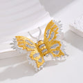 White Gold Tone Butterfly Crystal Metal Brooch Pin view 5