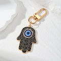 Enamel Hamsa Evil Eye Keychains Gold Lobster Clasp 6 Colors view 8