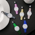 Acrylic Watch Drop Earrings Six Colors Round Clock Face view 1