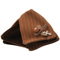 Brown Pinstripe Triangle Claw Clip Velvet Bow Cross Charm view 5
