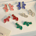 Five Color Irregular Petal Flower Statement Stud Earrings view 2