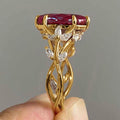 Marquise Solitaire Leaf Vine Ring In Five Center Colors view 8