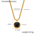 Gold Steel Cushion Stone Pendant Necklace Heart Drop Earrings view 6