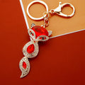 Faceted Gem Fox Keychains in Royal Blue Red and Assorted Colors view 3