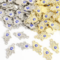 Enamel-Look And Crystal-Accented Gold Silver Evil Eye Alloy Charms in 2 Styles view 5