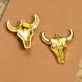 Longhorn Bull Skull Metal Charms in Three Antique Finishes view 4