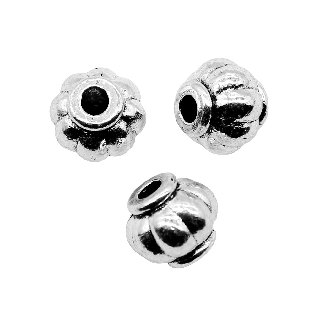 8x9x9mm 2.1g Antique Silver Zinc Alloy Pumpkin Small Hole Spacer Beads for DIY Bracelet Jewelry Making