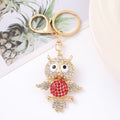 Rhinestone Owl Keychain Gold Clasp Four Belly Colors view 2
