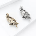 Textured Owl Brooch In Antique Gold Or Silver Tone view 3