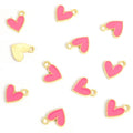 Tiny Colorful Heart Enamel Metal Jewelry Charms, 9 Colors view 8