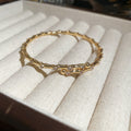 Bamboo Joint Open Bangle Bracelet Clear Stones 2 Colors view 6