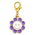Enamel Smiley Face Flower Charm Gold Lobster Clasp Six Colors view 9