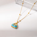 Colorful Handbag And Hat Enamel Pendant Necklace Set view 11