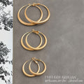 Gold Tone Textured Round Hoop Earrings In Two Graduated Sizes view 4