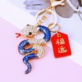 Jeweled Snake Keychains with Seven Color and Blessing Plaque Options view 6