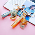 Jeweled Striped Tower Shell Keychains in Eight Colors plus Assorted Option view 3