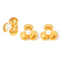 Three-Petal Flower Pearl Rings and Stud Earrings Gold Steel view 5