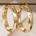 Textured Gold-Tone Hoop Earrings In Three Width And Size Options view 1