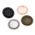 Ornate Round Pendant Bezel Trays in Four Metal Finishes view 5