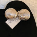 Metallic Domed Round Statement Stud Earrings in Four Finishes view 7