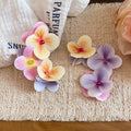 Fabric Flower Cluster Earrings in Two Color Mixes Statement Jewelry view 7