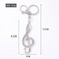 Treble Clef Rhinestone Keychain Gold Silver Two Metal Tones view 3