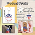 Red, White And Blue Star And Stripe Round Wood Keychain, 2 Options view 4