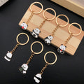 Bamboo, Apple and Flower Panda Enamel Keychains, 6 Poses view 4
