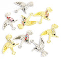 Crystal-Accented Gold Silver Hummingbird Alloy Charms in 4 Styles view 4