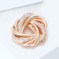 Rose Gold Interwoven Knot Brooch With Crystal Bands view 3