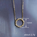 Round Clear Stone Open-Circle Pendant Necklace In Two Metal Tones view 4