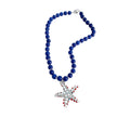 Beaded Starfish Pendant Necklace in Green and Blue view 5