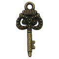 Antique Bronze Tone Key Charms in Assorted Ornate Designs view 11