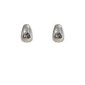 Silver Tone Polished Irregular Teardrop Chunky Stud Earrings view 5